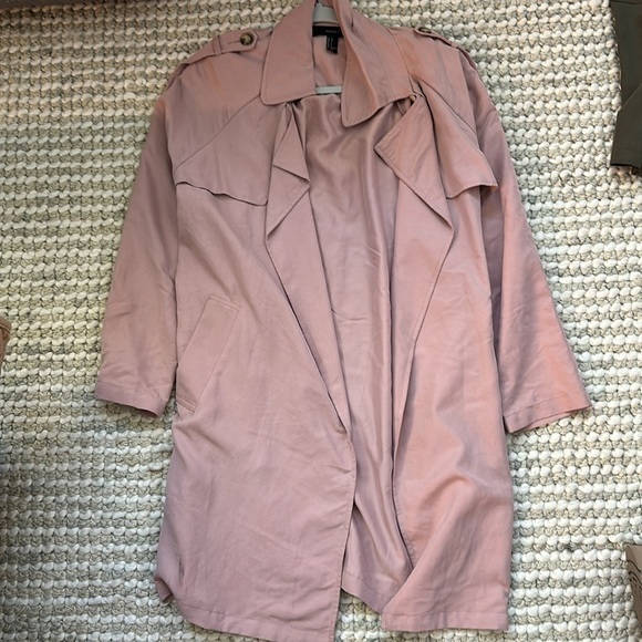 Forever 21 Light Pink trench/duster jacket women’s size small - oversized look - Picture 1 of 5